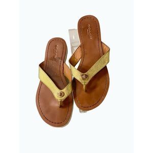 Coach Metallic Gold Flip Flop Sandals 5.5